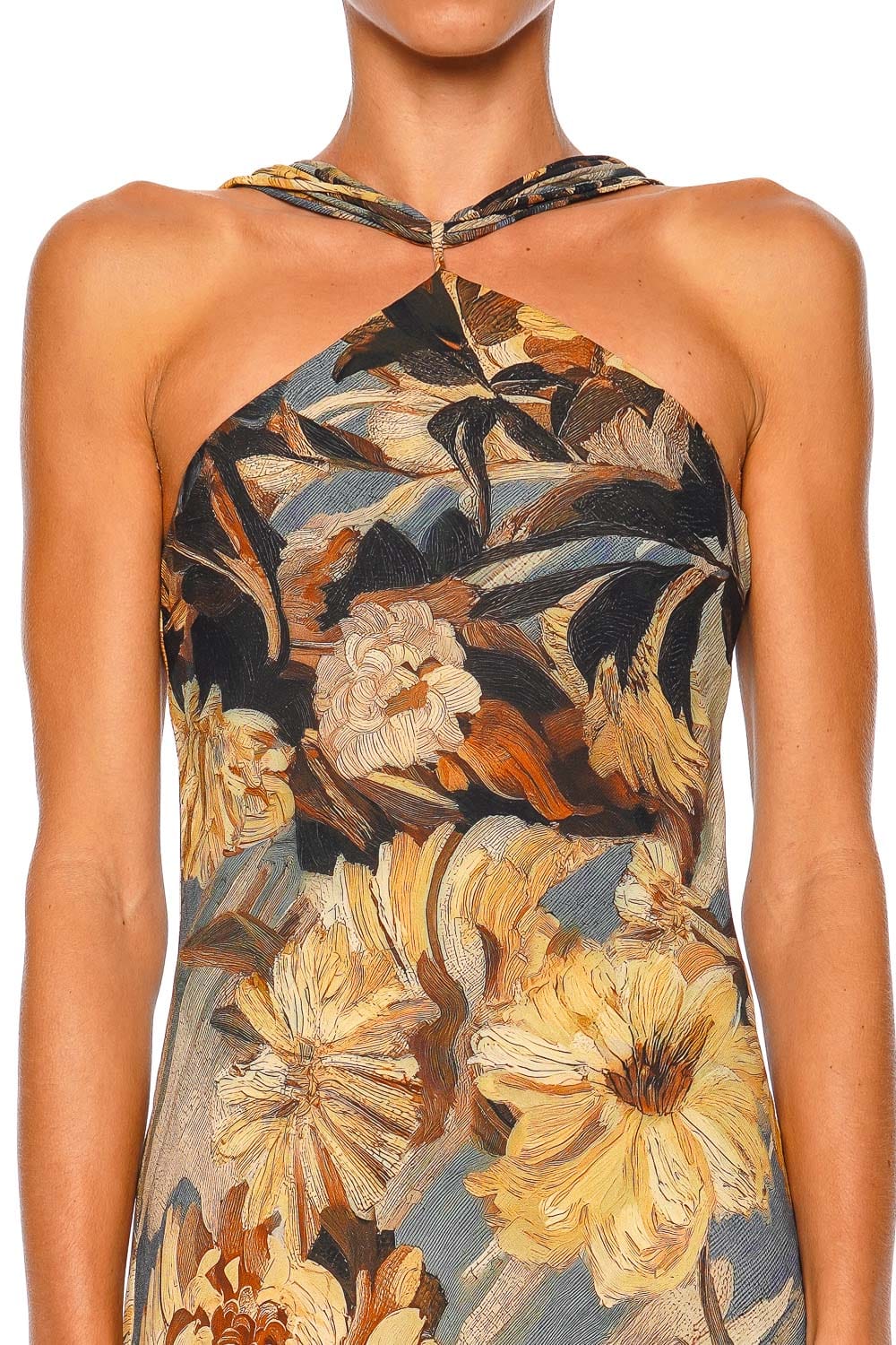 Cult Gaia ALEX Wild Dahlia Halter Mini Dress