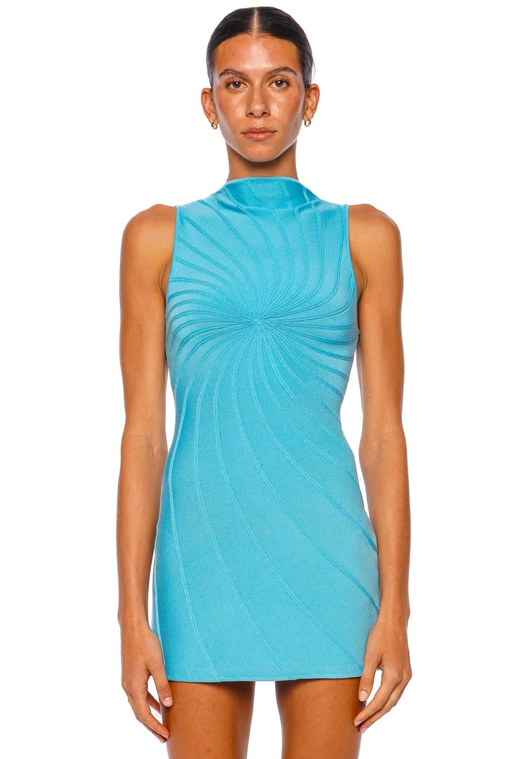 Philippa Radial Stitch Sleeveless Knit Mini Dress