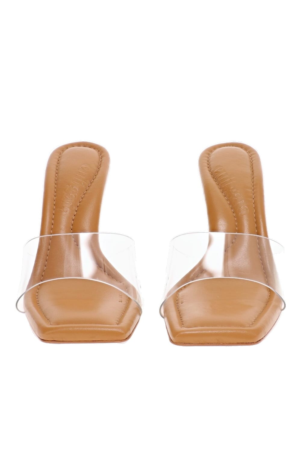 Cult Gaia Mahina Clear Strap High Heel Mule Ibiza Turquoise