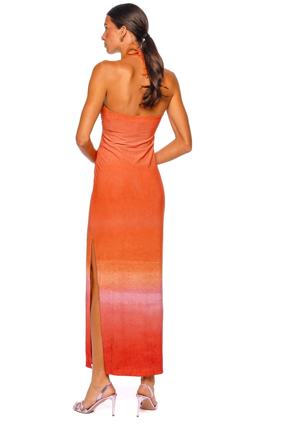 BAOBAB Bari Maxi Dress Orange Halter Maxi Dress