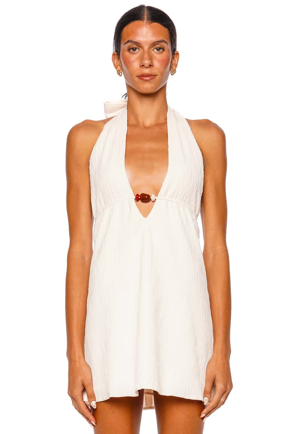 BAOBAB Louise Salina Ivory Halter Mini Dress