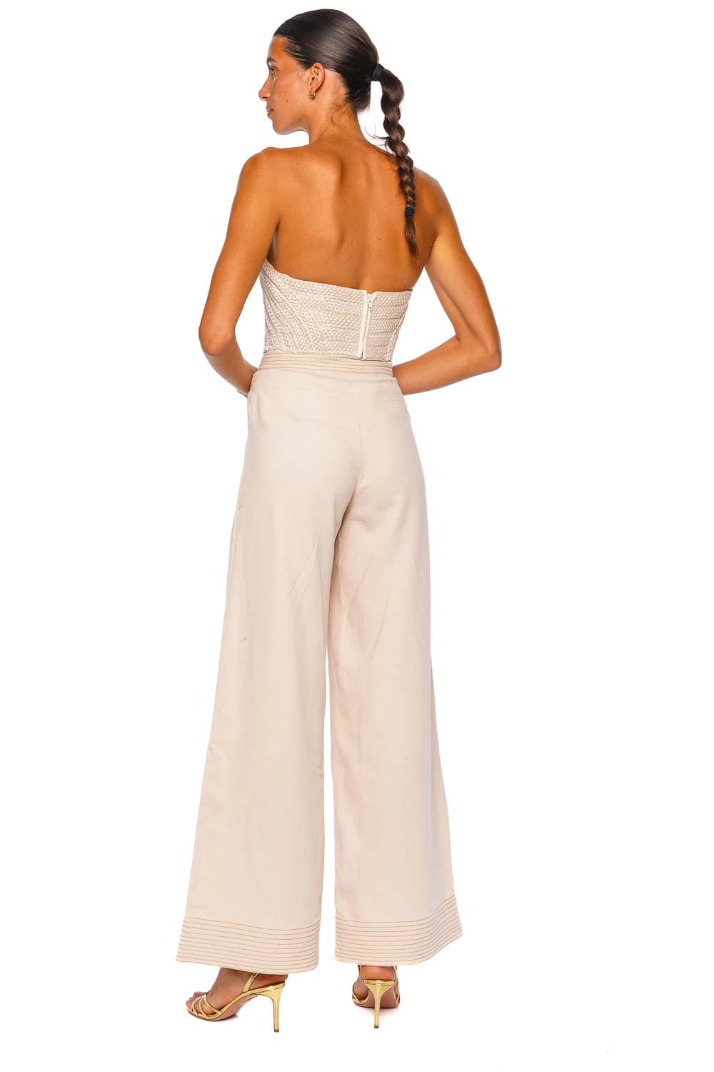 Andres Otalora En Film SS26017 Ivory Wide Leg Pants