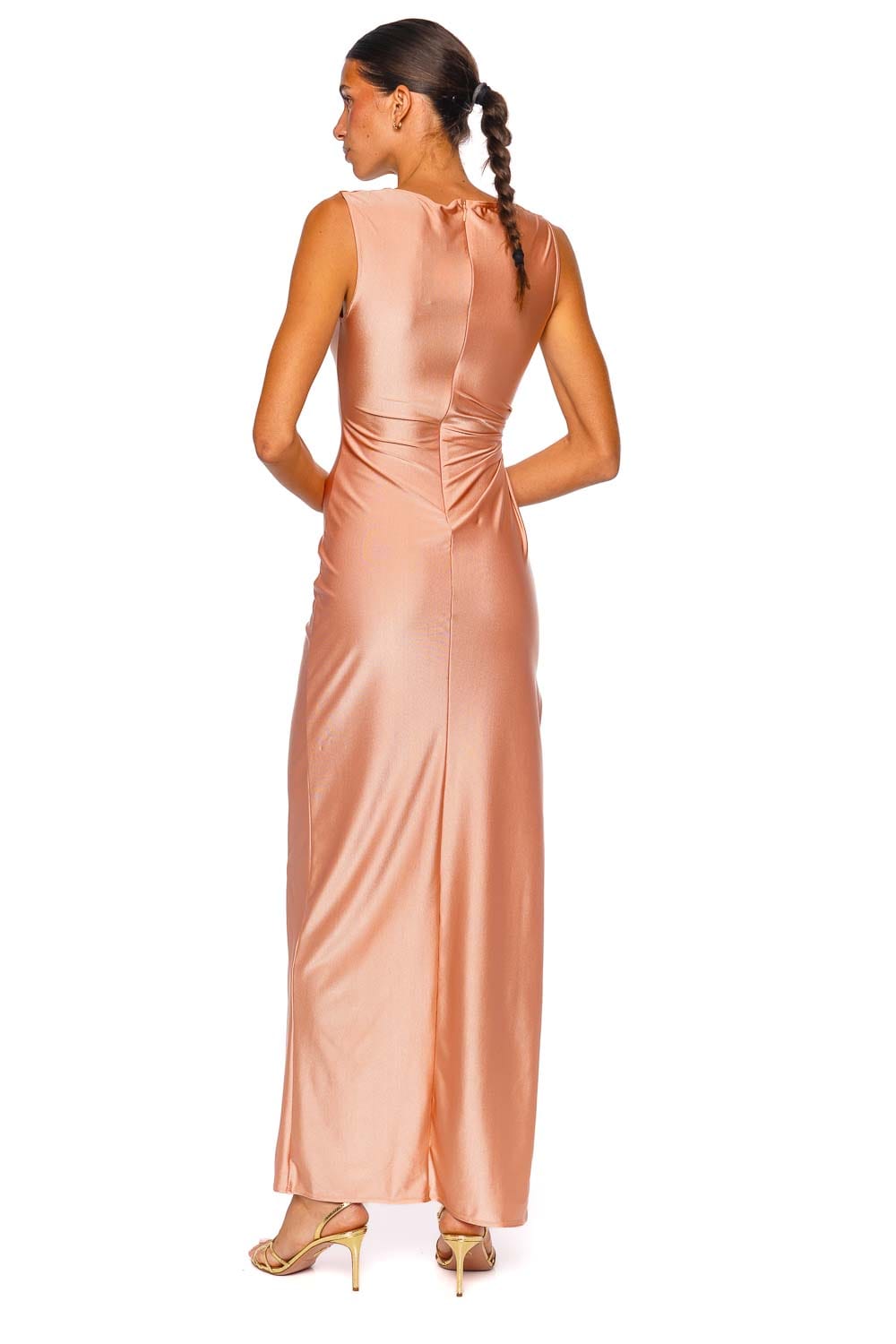 LAPOINTE Dune Ruched Jersey Sleeveless Gown
