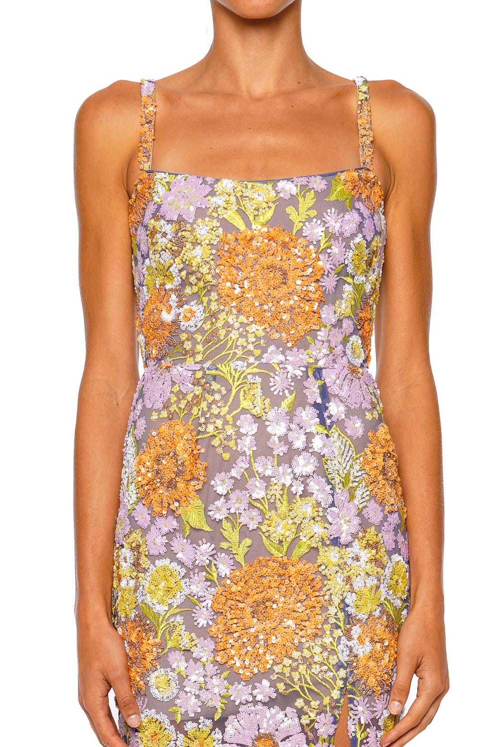 Bronx and Banco Veronica Lilac Multi Strappy Maxi Dress