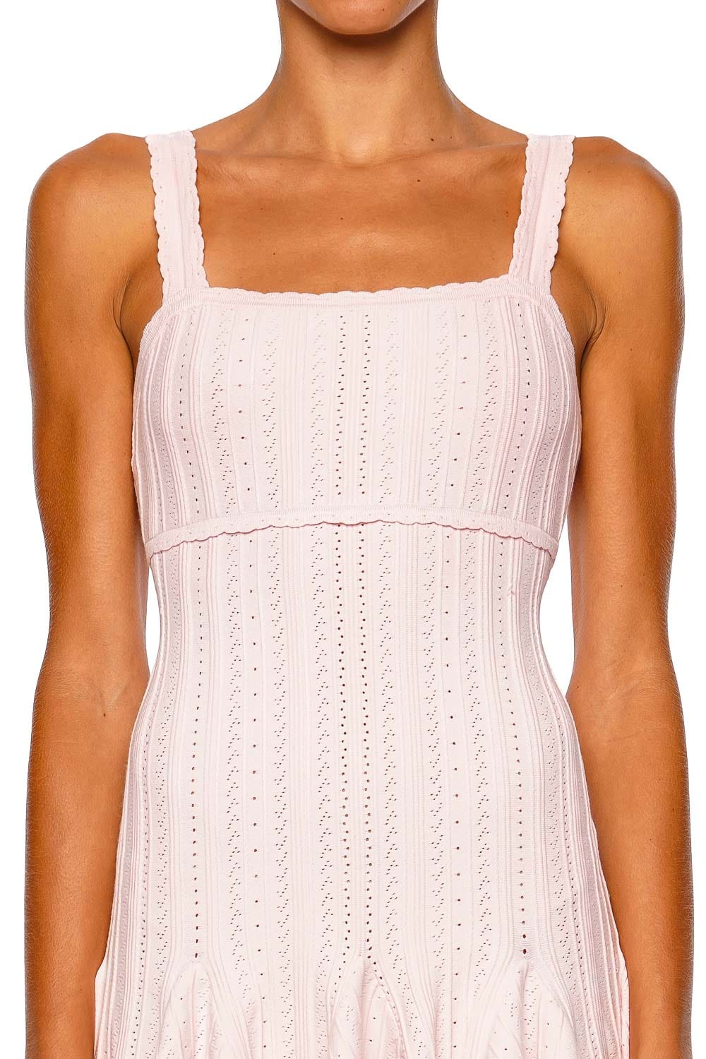 LoveShackFancy Tabatha Peach Sorbet Strappy Mini Dress