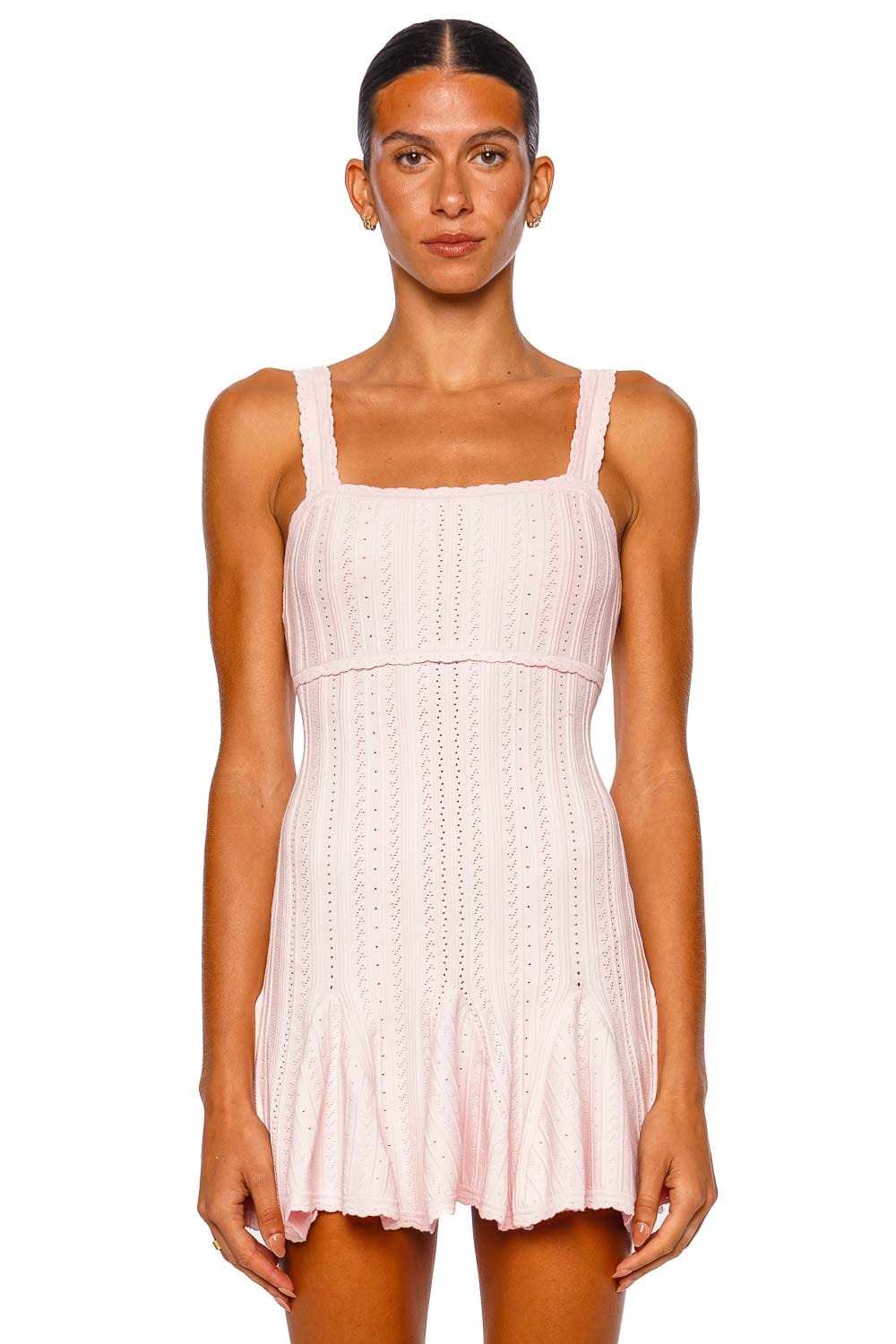 LoveShackFancy Tabatha Peach Sorbet Strappy Mini Dress