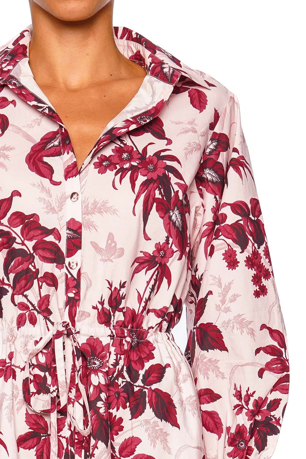 Cara Cara Robin Dress Blush Long Sleeve Floral Mini Dress