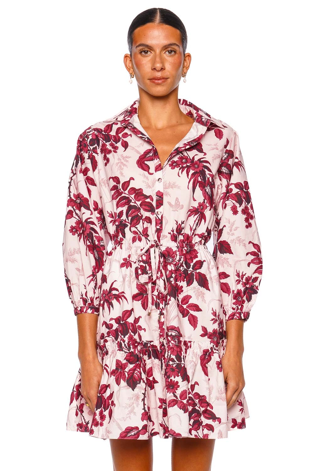Cara Cara Robin Dress Blush Long Sleeve Floral Mini Dress