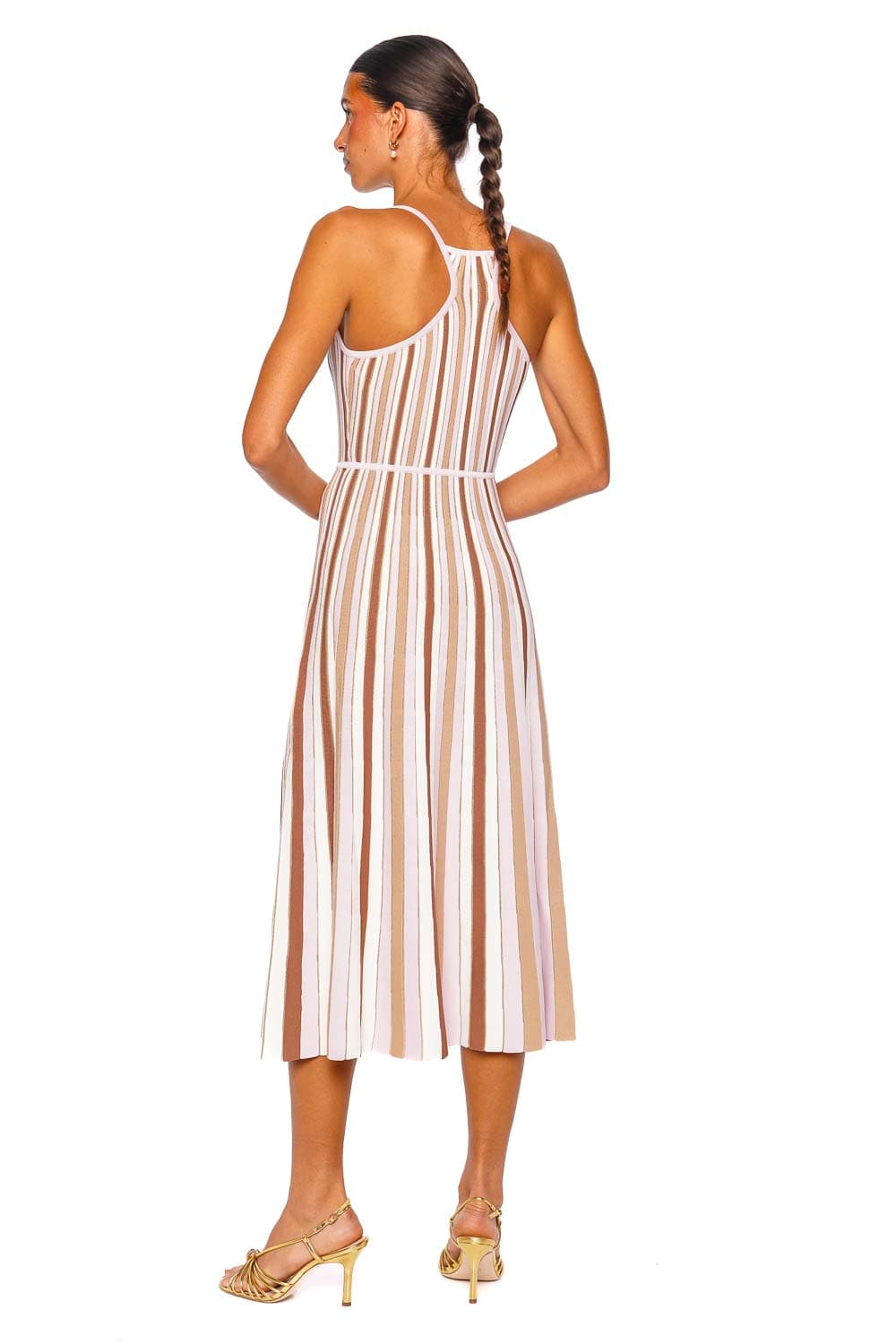 Cara Cara Margie Dress Blush Stripe Sleeveless Midi Dress