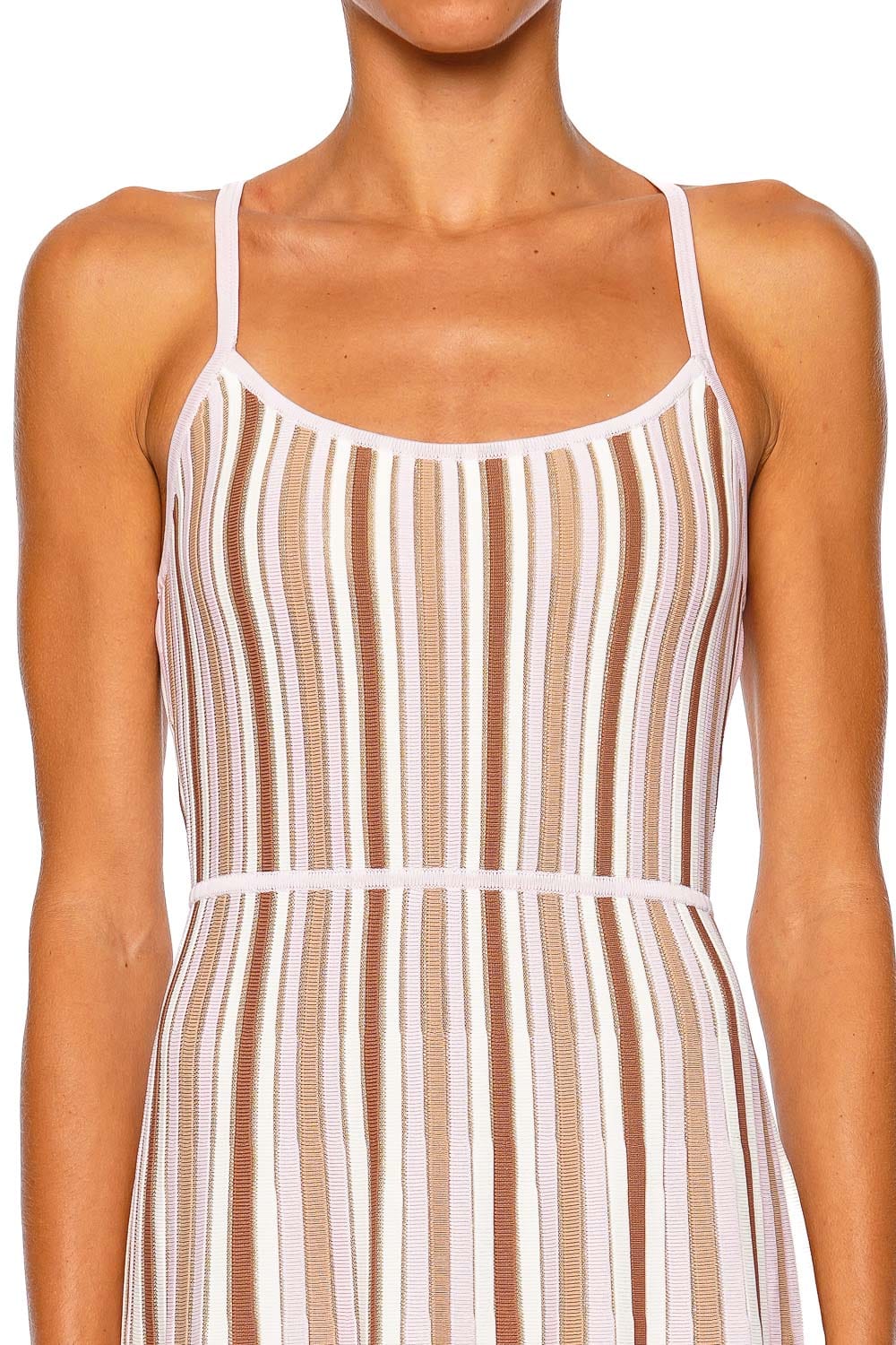 Cara Cara Margie Blush Stripe Sleeveless Knit Midi Dress Cara Cara Margie Blush Stripe Sleeveless Knit Midi Dress