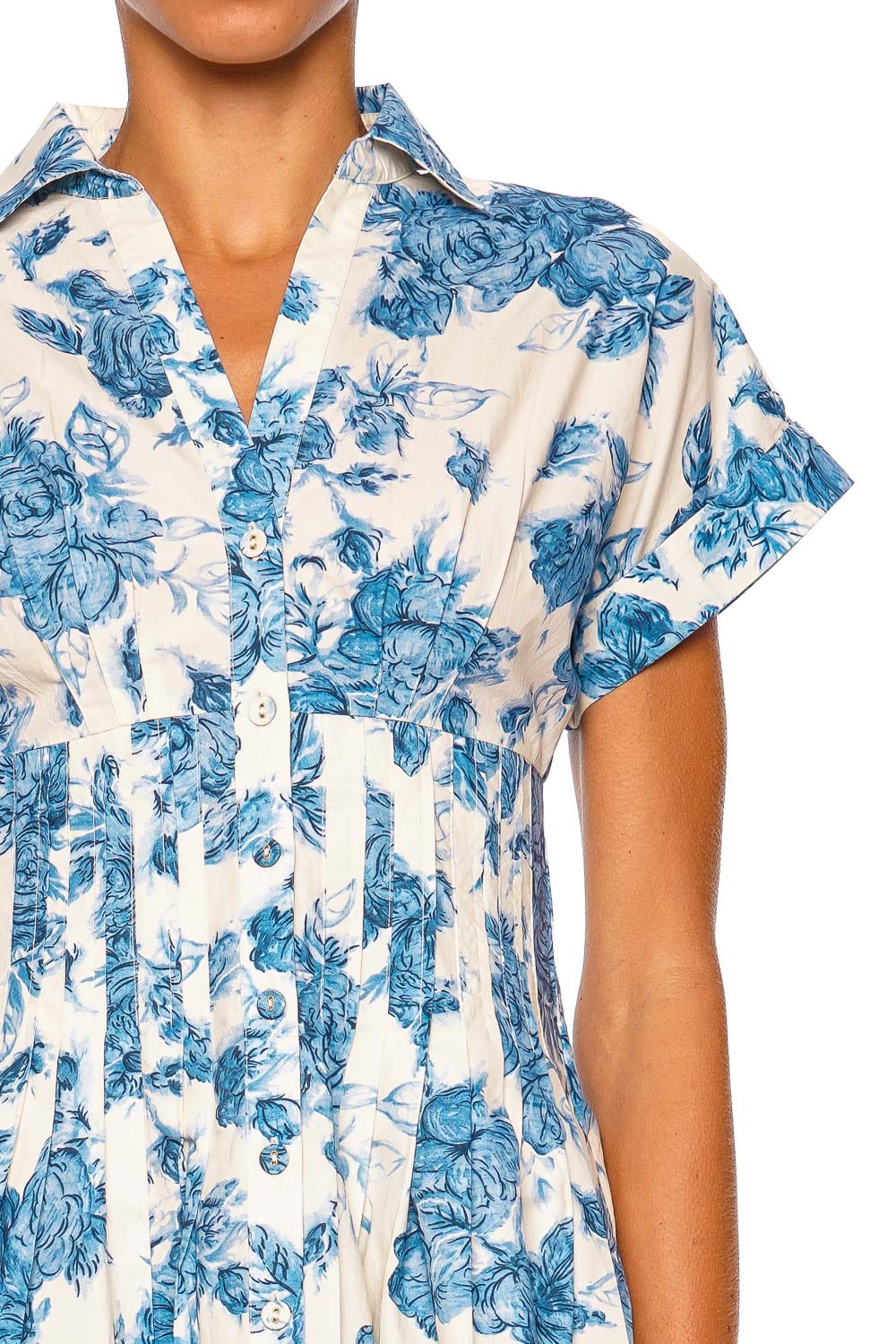 Cara Cara Nash Blue Short Sleeve Mini Dress