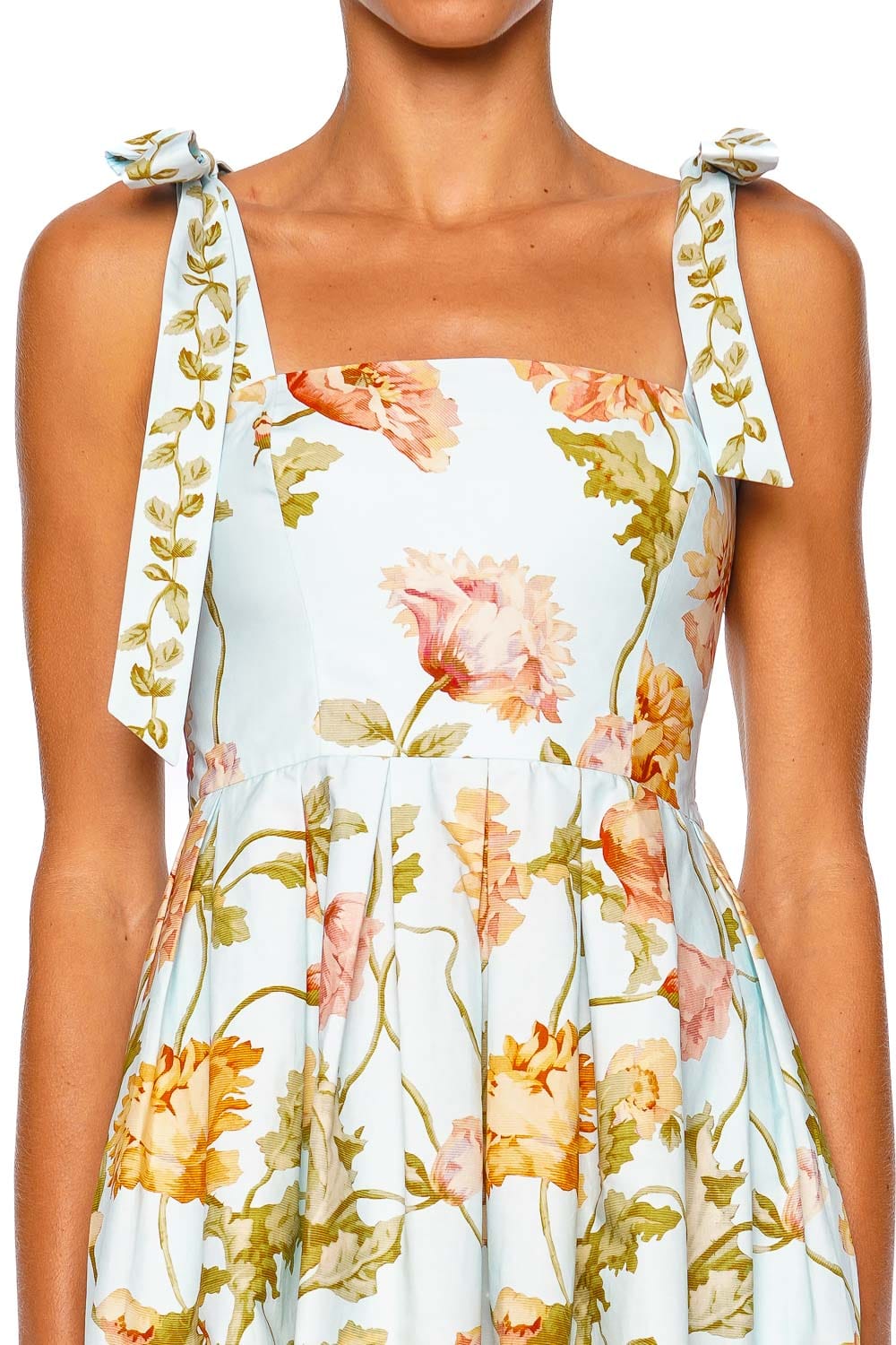 Cara Cara Tula Mini Dress Sky Floral Tie Strap Mini Dress