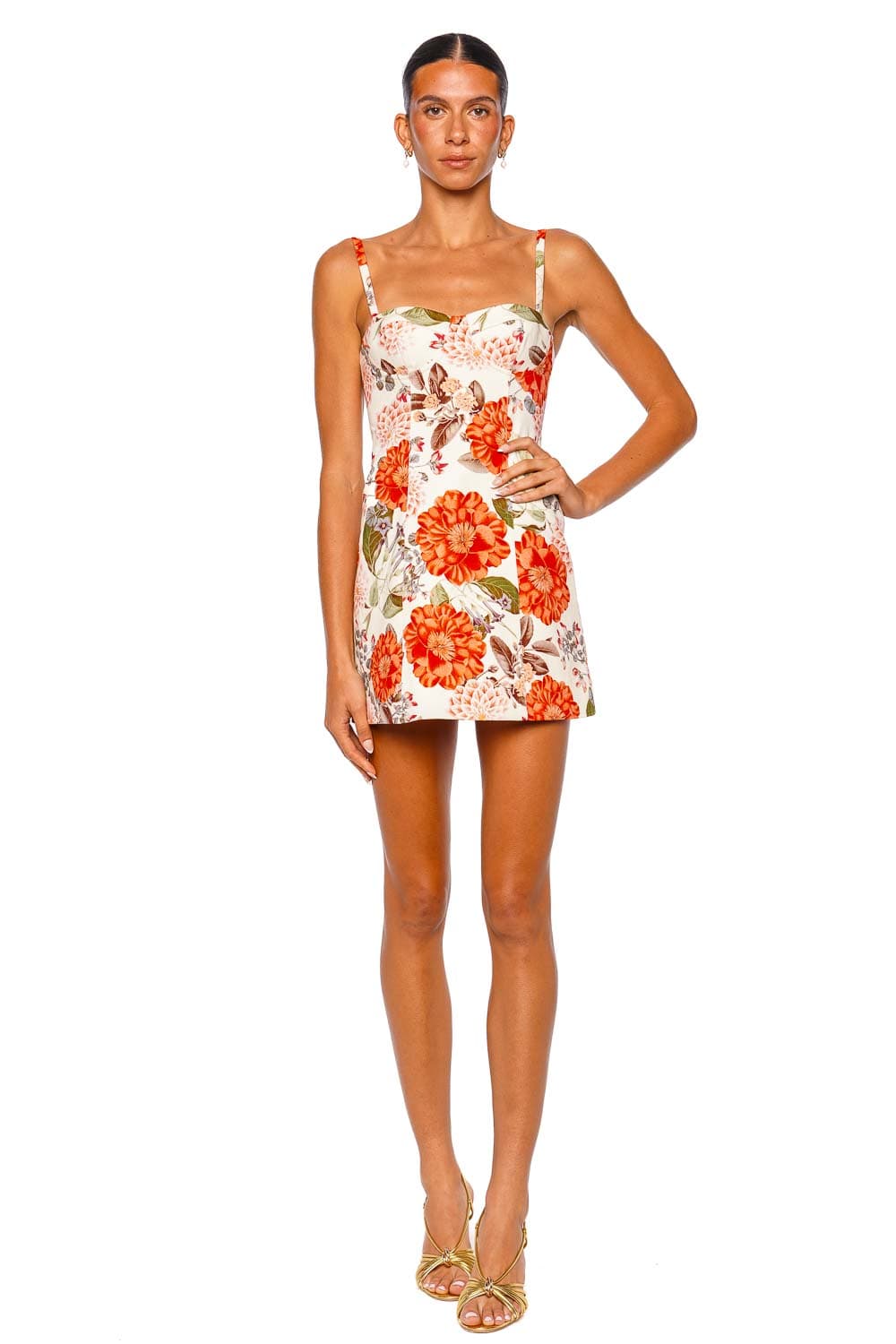 Samelia Hand Crochet Floral Raffia Mini Dress
