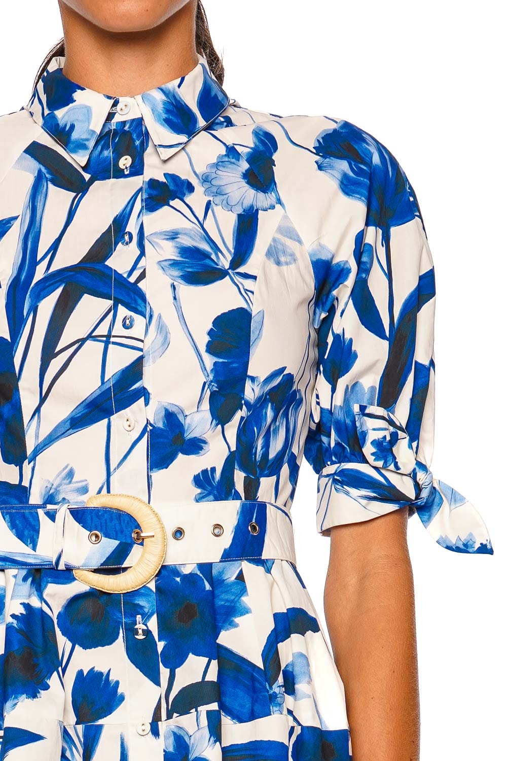 Cara Cara Caro Petal Sketch Navy Short Sleeve Mini Dress