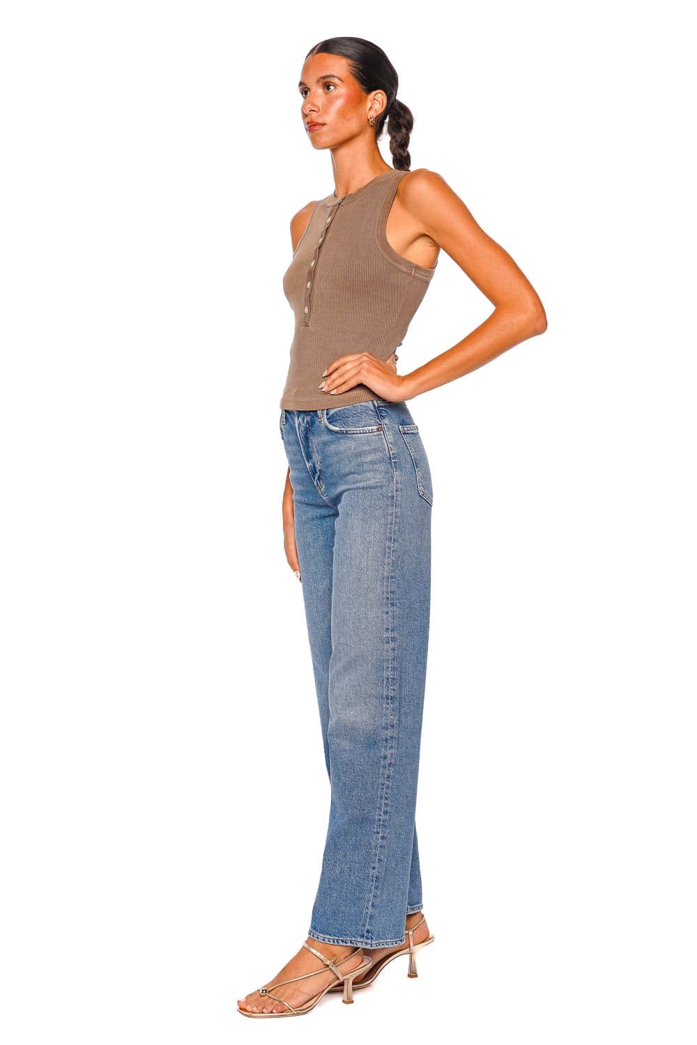 Citizens of Humanity Caralyn Cocoa Sleeveless Ribbed Tank