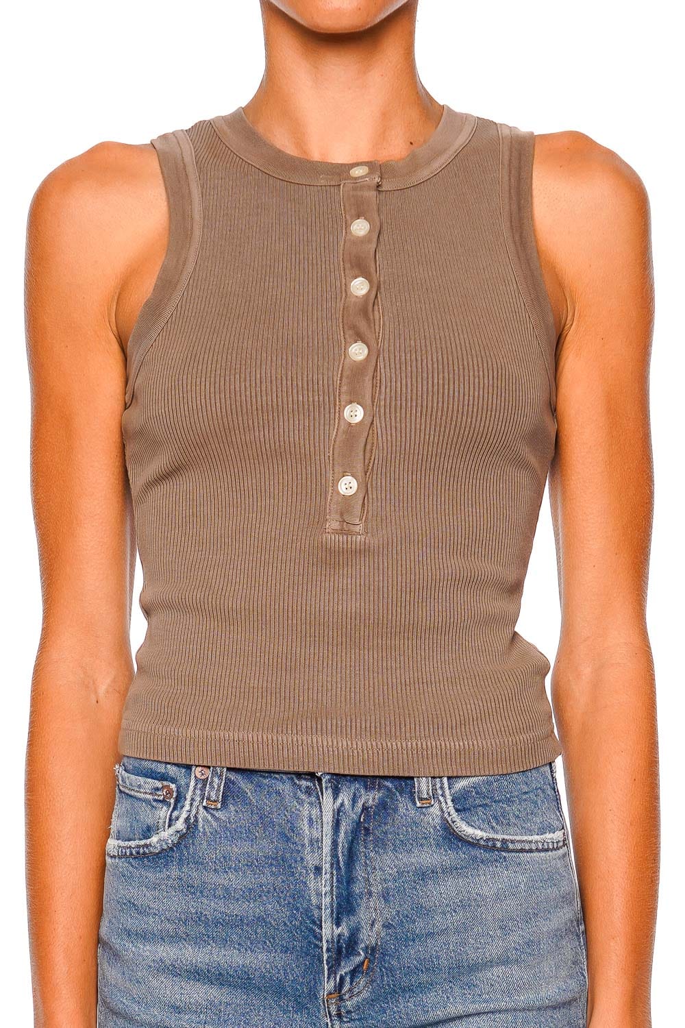 Citizens of Humanity Caralyn Cocoa Sleeveless Ribbed Tank