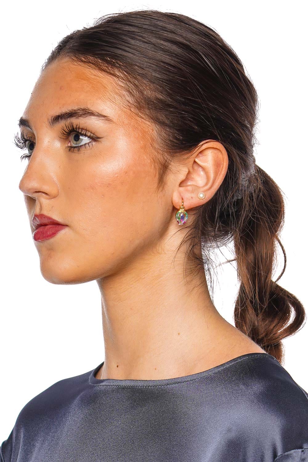 BaubleBar Merry & Bright Multi Gold Drop Earrings