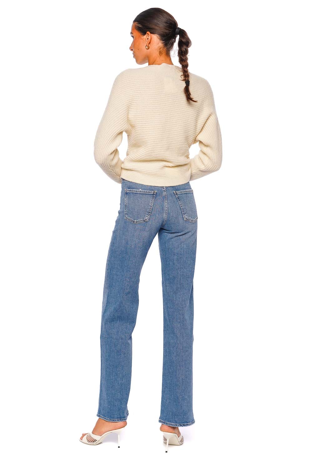 LAPOINTE Cream Asymmetric Cashmere Sweater