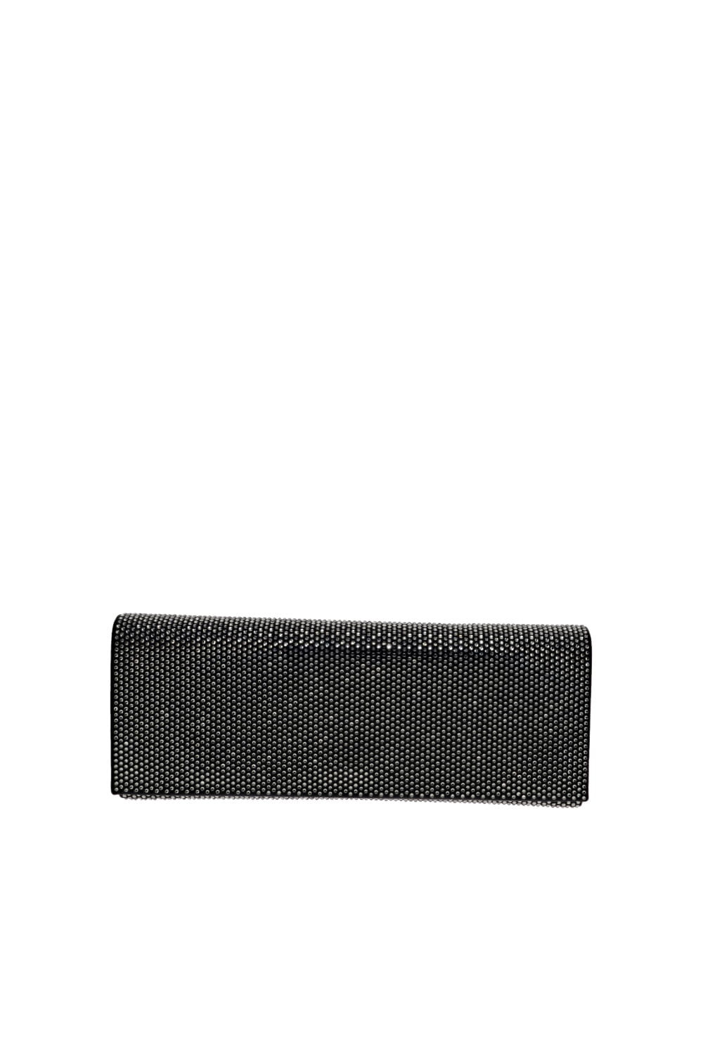 Gedebe Black Crystal Embellished Envelope Clutch