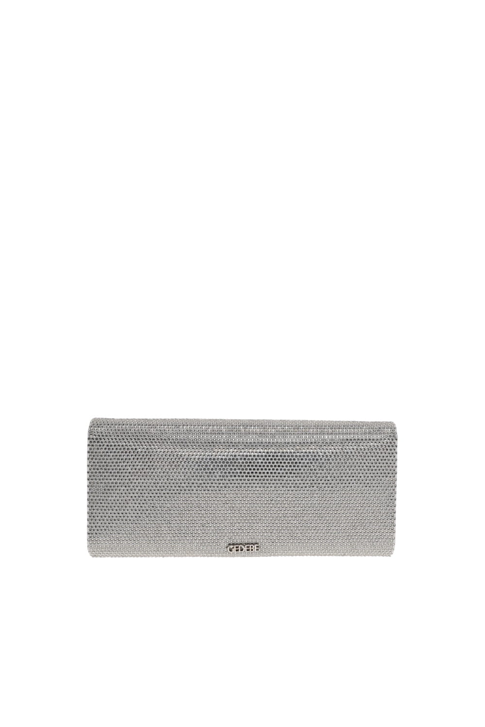 Gedebe Light Grey Crystal Embellished Envelope Clutch