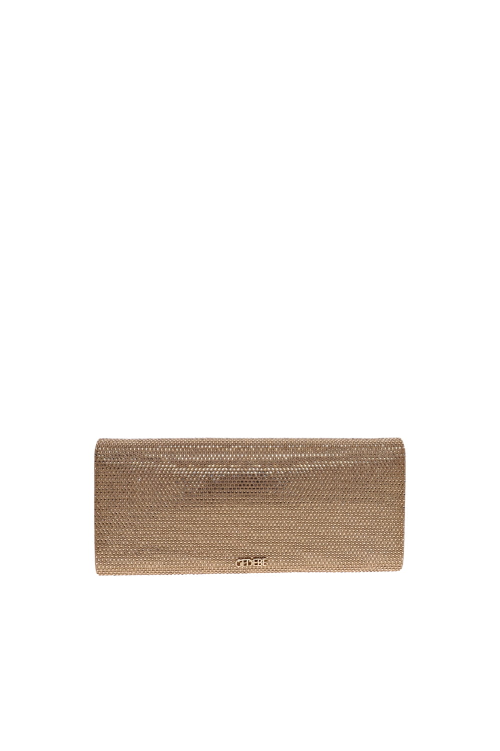 Gedebe Golden Shadow Crystal Embellished Envelope Clutch