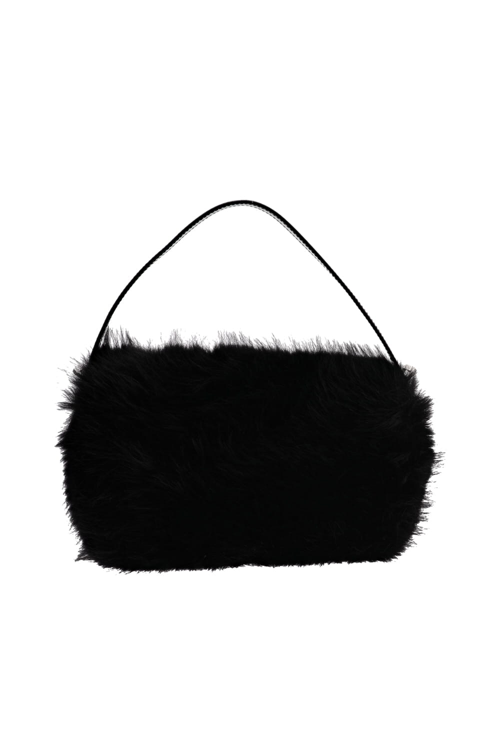 Habibi Black Faux Fur Shoulder Bag