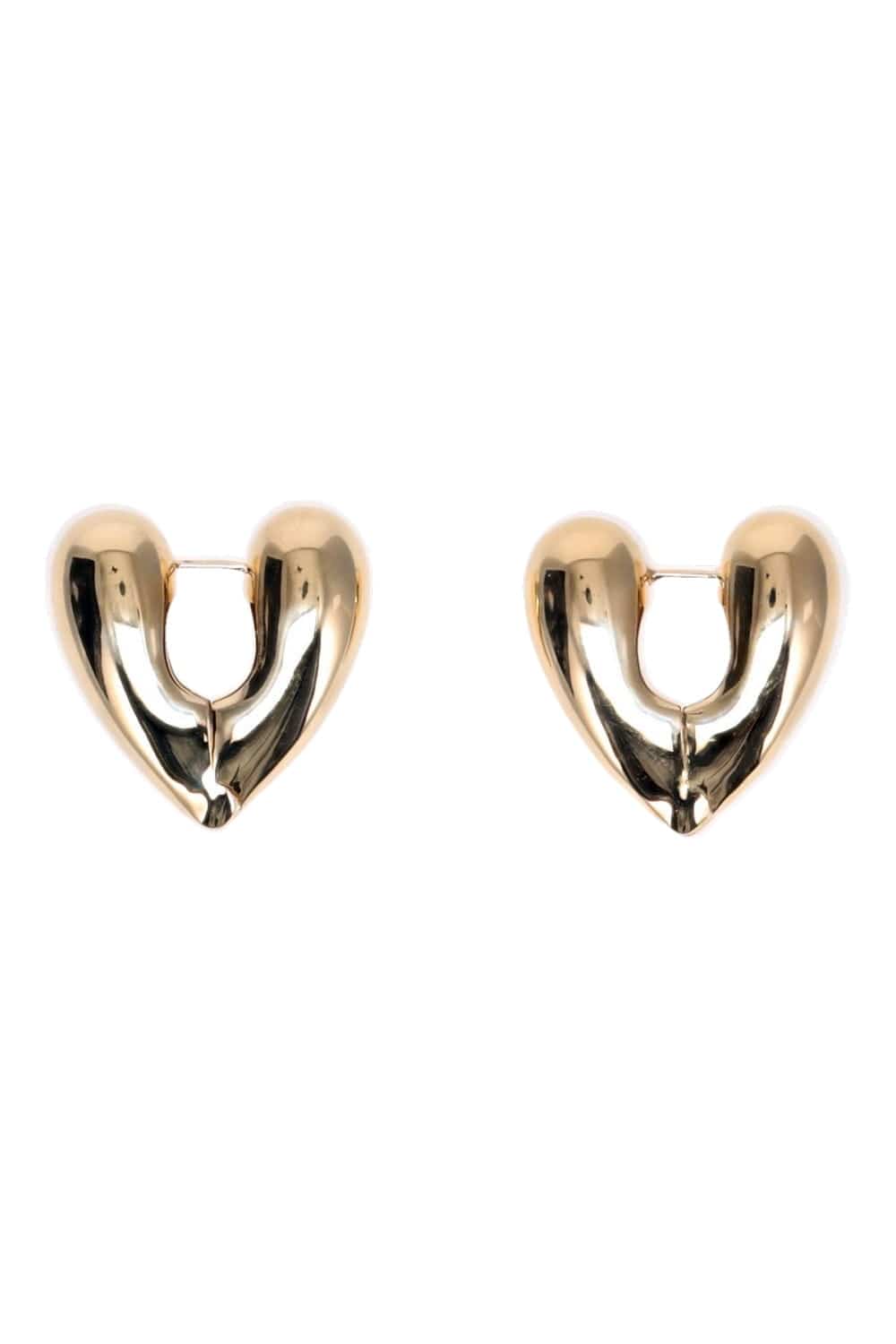 Annika Inez Heart Hoops Large Gold Earrings