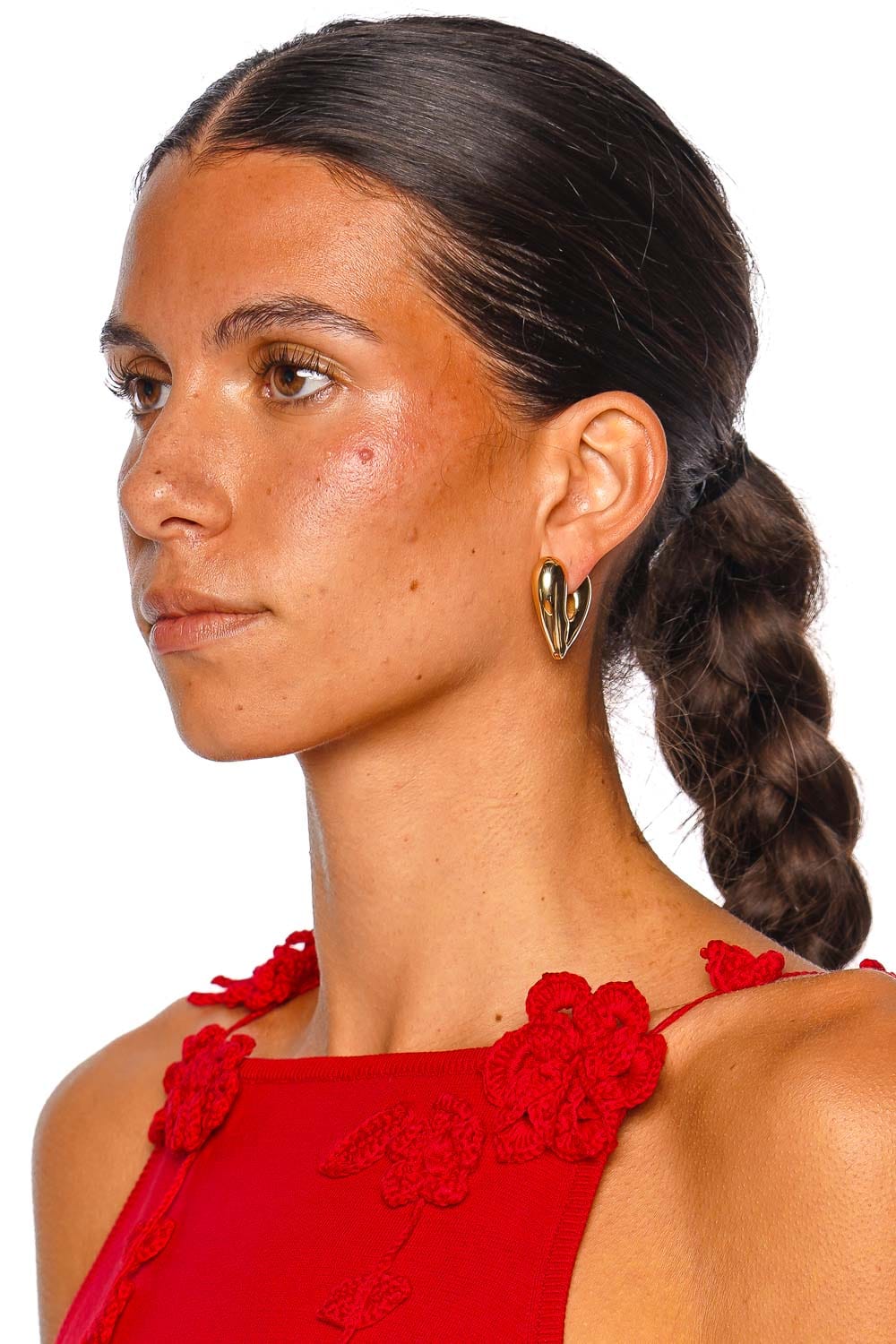 Annika Inez Large Gold Heart Hoop Earrings