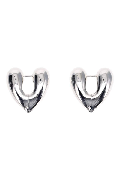 Large Silver Heart Hoop Earrings