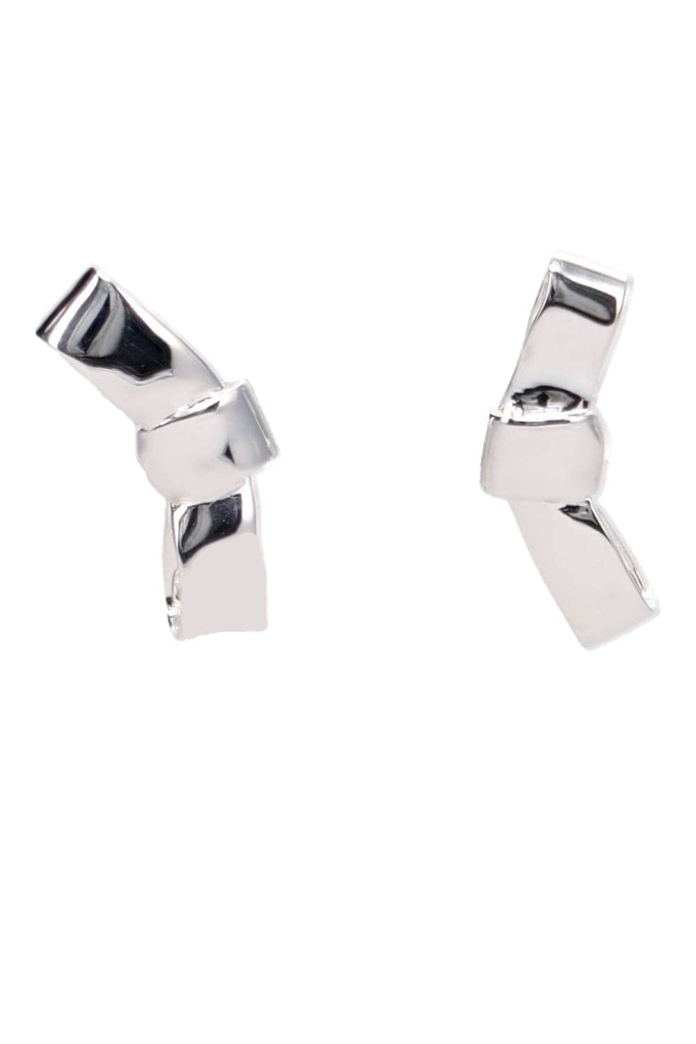 Annika Inez Petite Cravat Silver Knot Stud Earrings