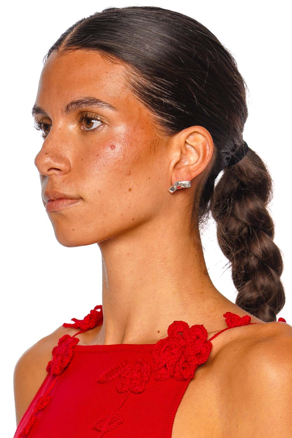 Annika Inez Petite Cravat Silver Stud Earrings