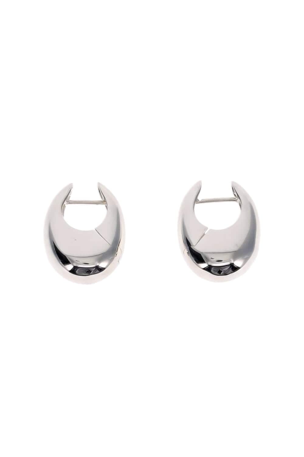 Large Silver Sloping Hinge Hoop Earrings