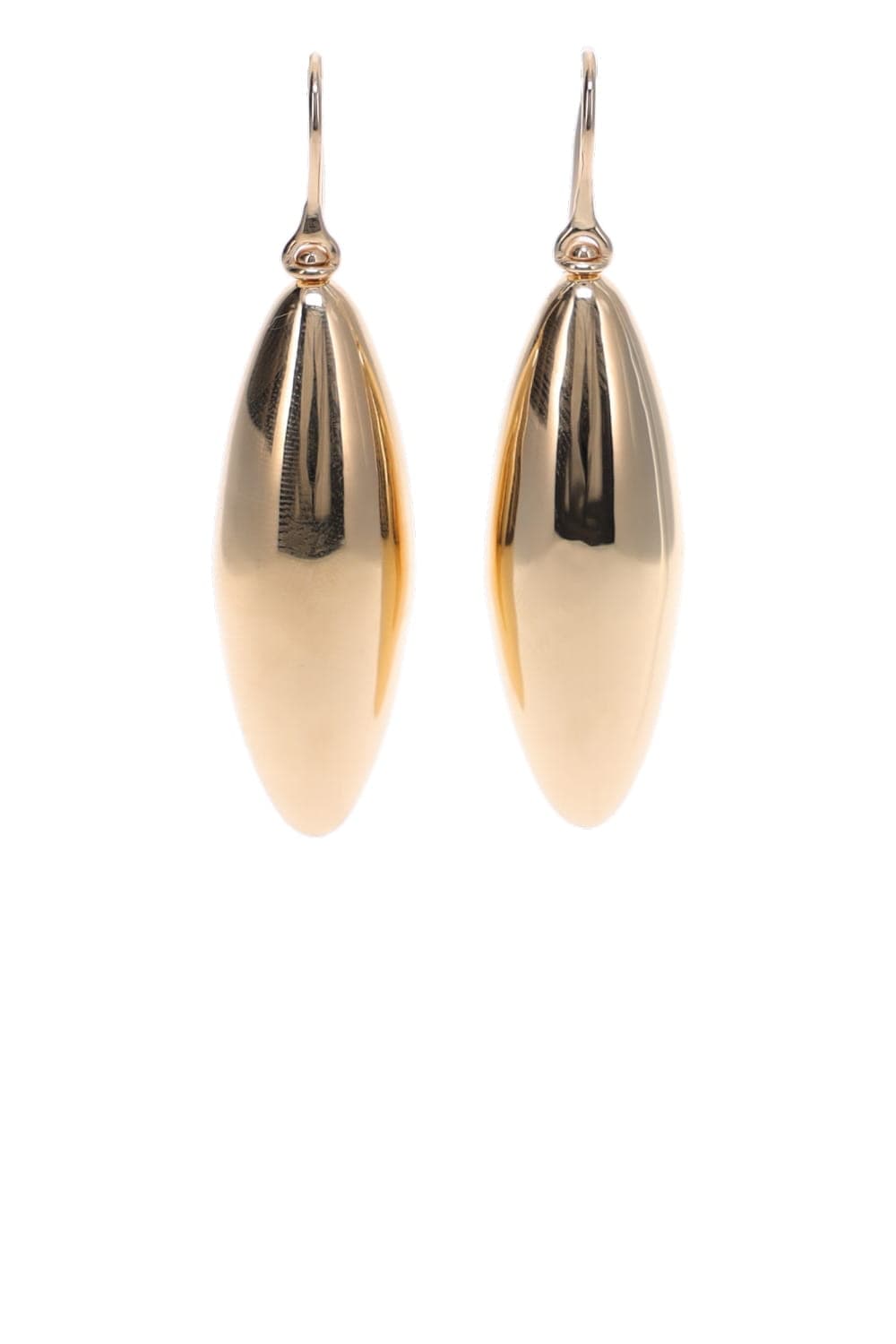 Annika Inez Large Elongated Ellipse Gold Drop Earrings