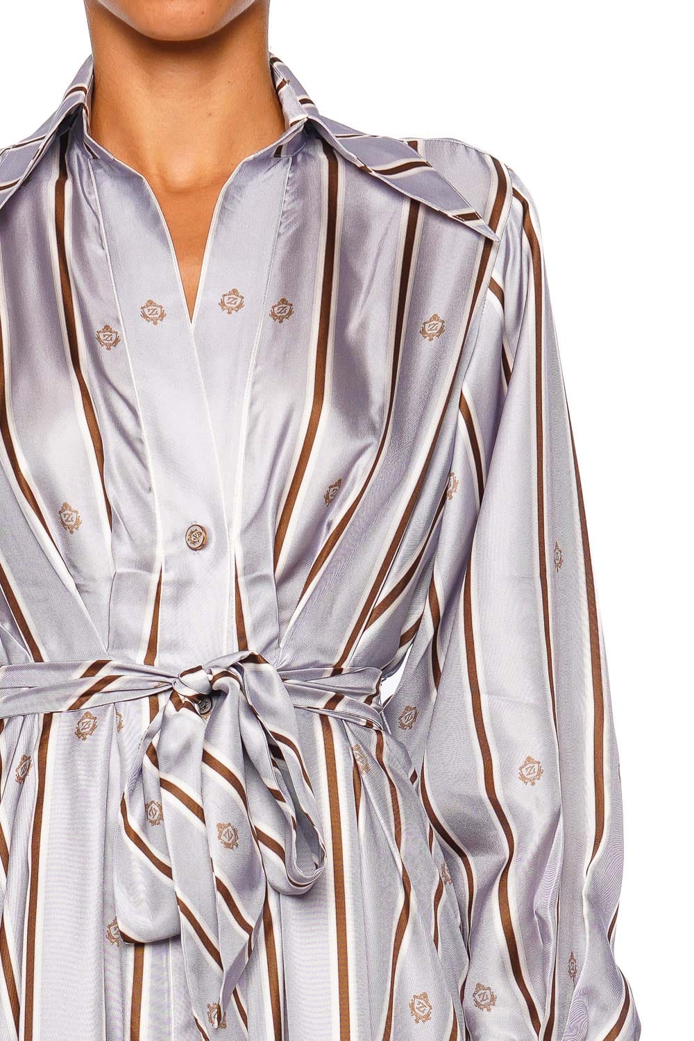 Zimmermann Emblem Tuck Silk Midi Shirt Dress Zimmermann Emblem Tuck Silk Midi Shirt Dress