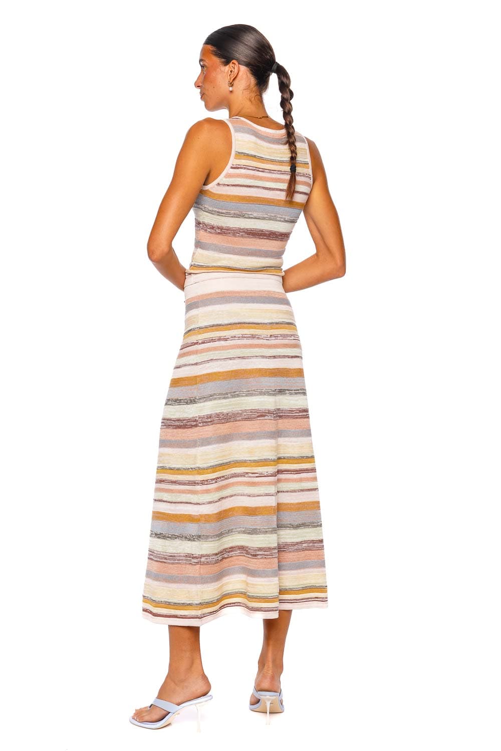 ZIMMERMANN Luna Mouline Multi Stripe Midi Skirt