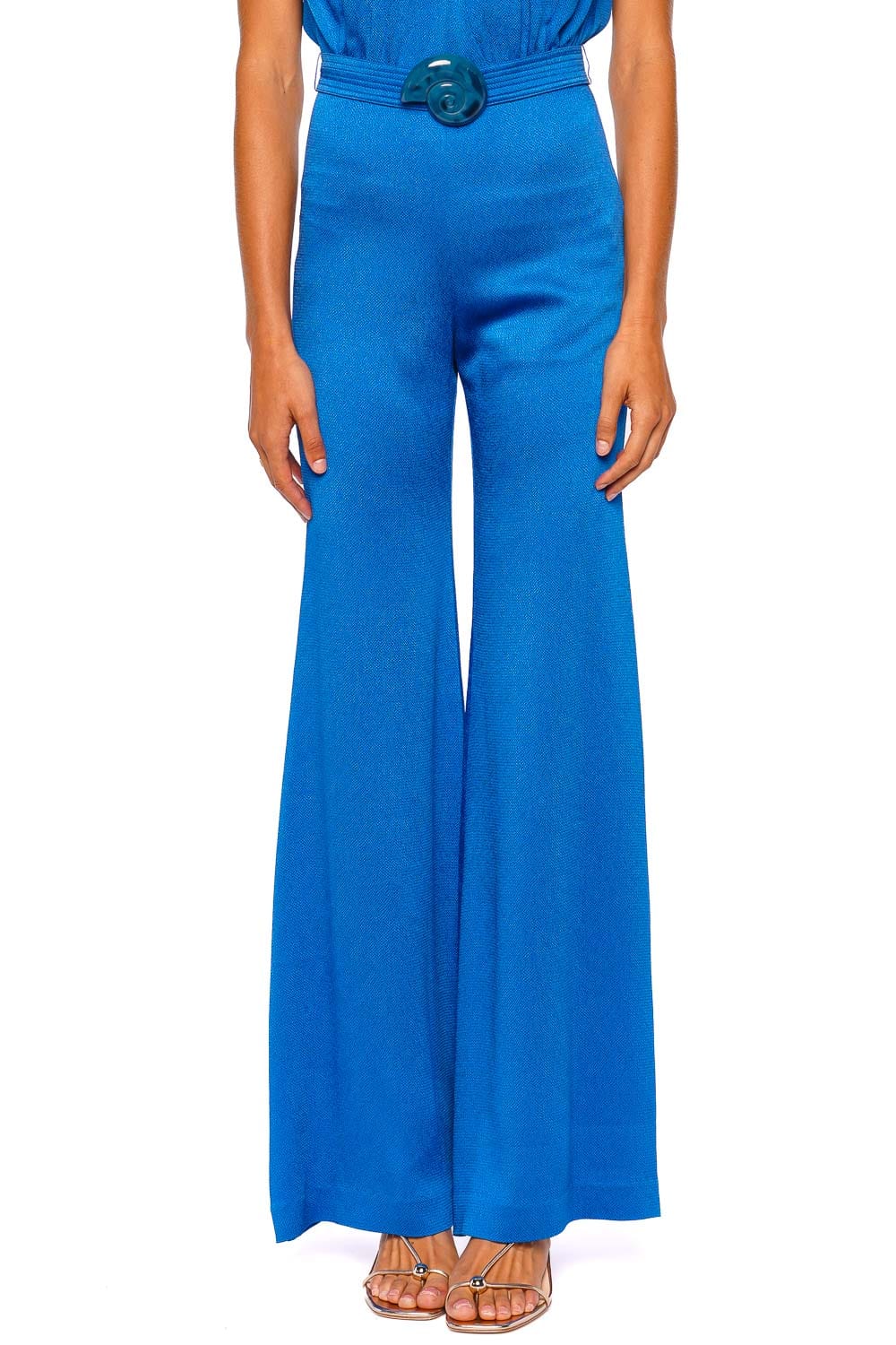 Silvia Tcherassi Noel Royal Blue Sleeveless Belted Jumpsuit