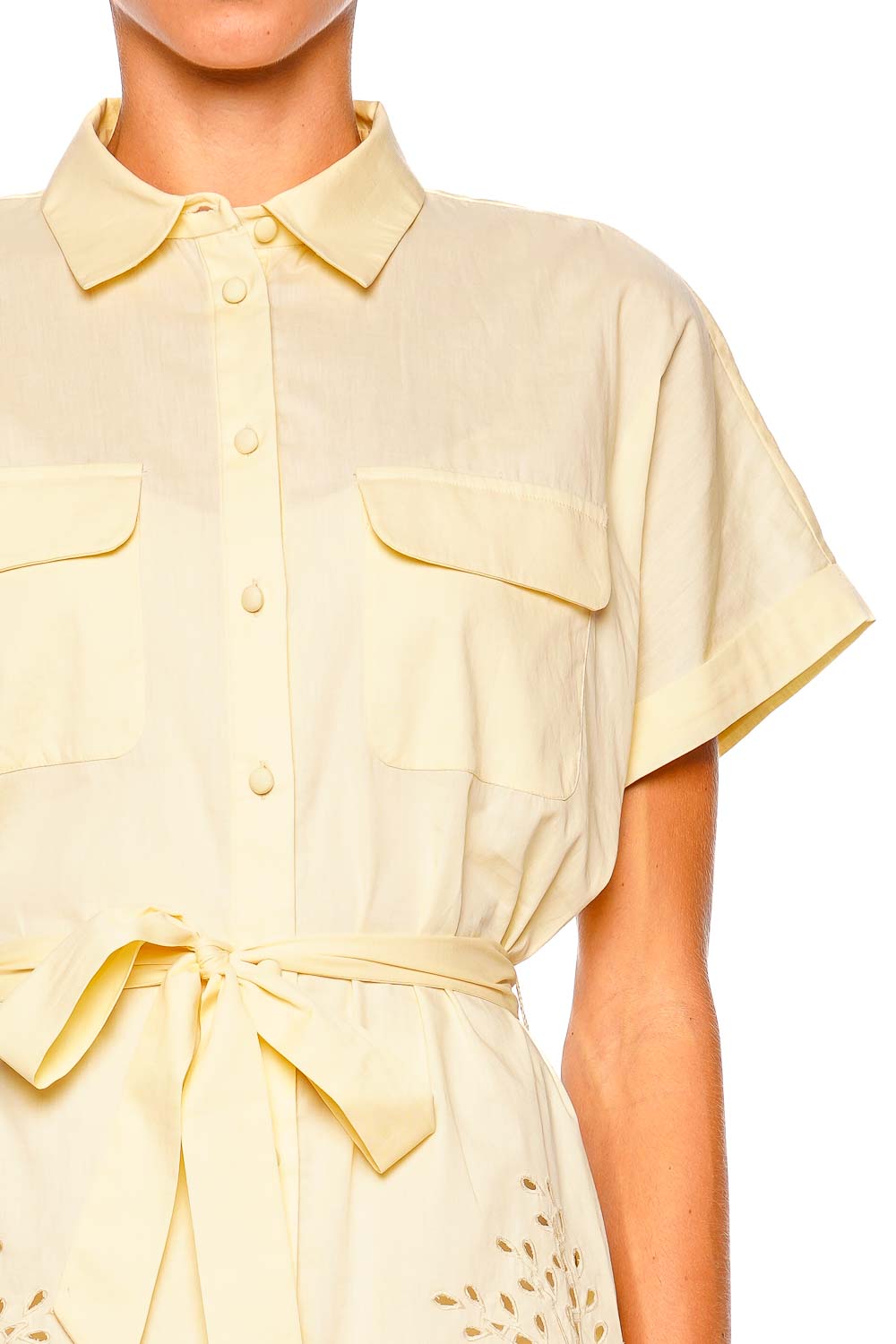 Hemant and Nandita Drop Shoulder Belted Mini Shirt Dress