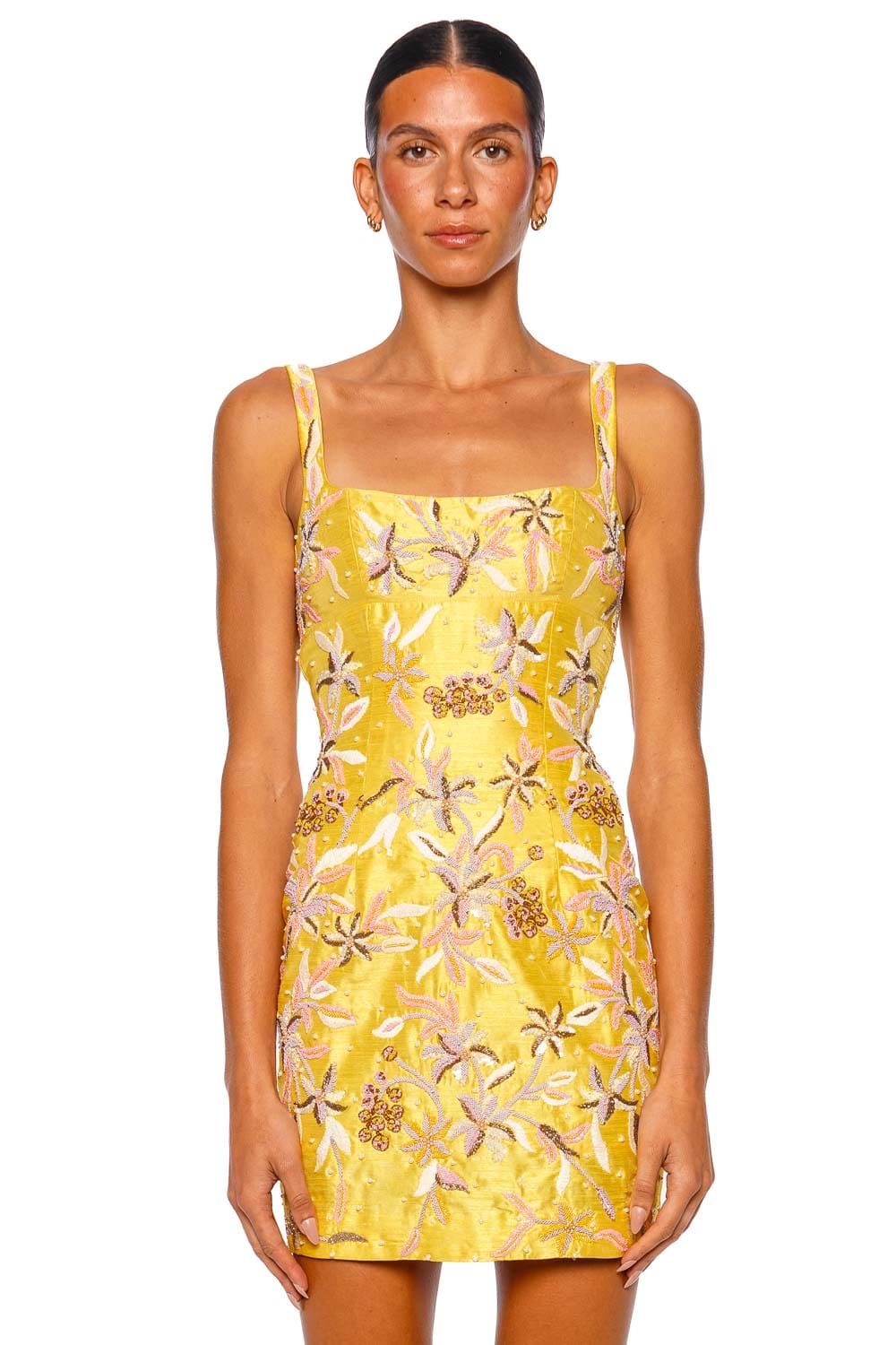La Fuori Golden Hour Lily Embroidered Silk Mini Dress La Fuori Golden Hour Lily Embroidered Silk Mini Dress
