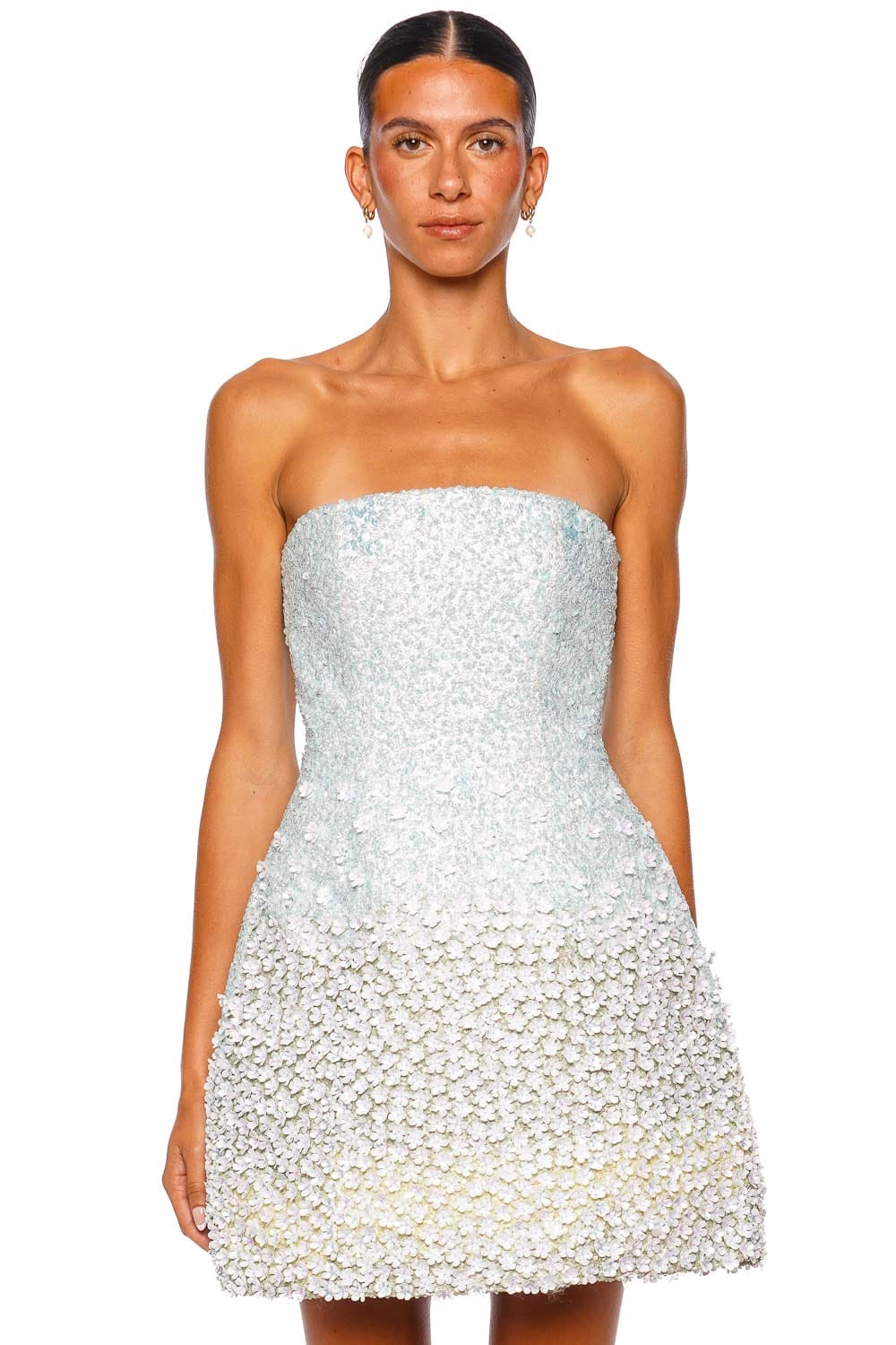 LA FUORI Mystical Garden Multi Strapless Mini Dress