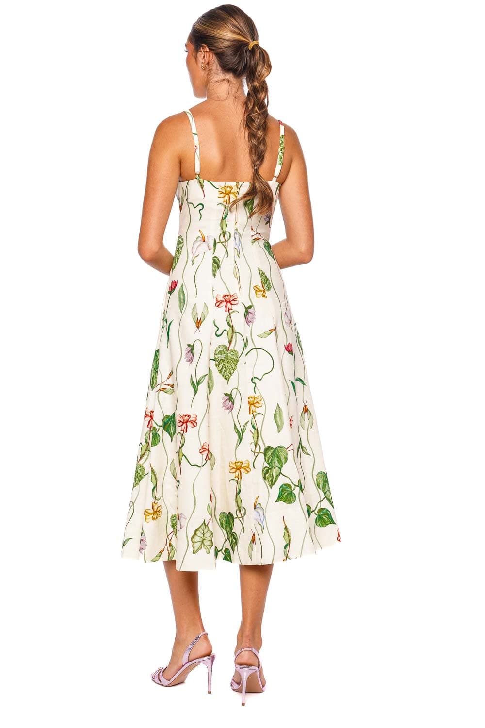 Cara Cara Gimlet Flora Trail Linen Midi Dress