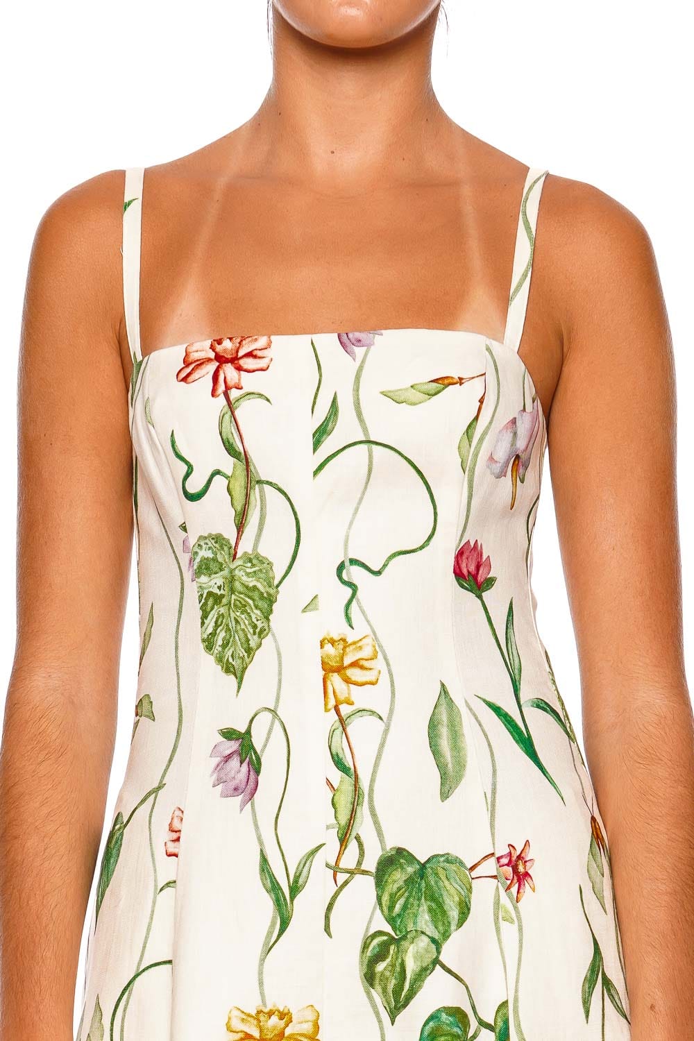 Cara Cara Gimlet Flora Trail Linen Midi Dress