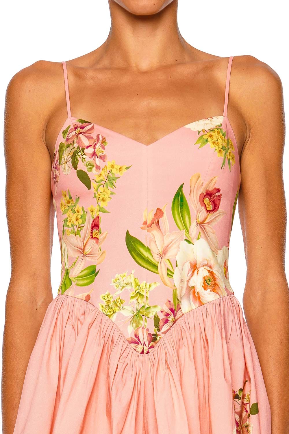 Hemant And Nandita Lena Pink Floral Corset Mini Dress Hemant And Nandita Lena Pink Floral Corset Mini Dress