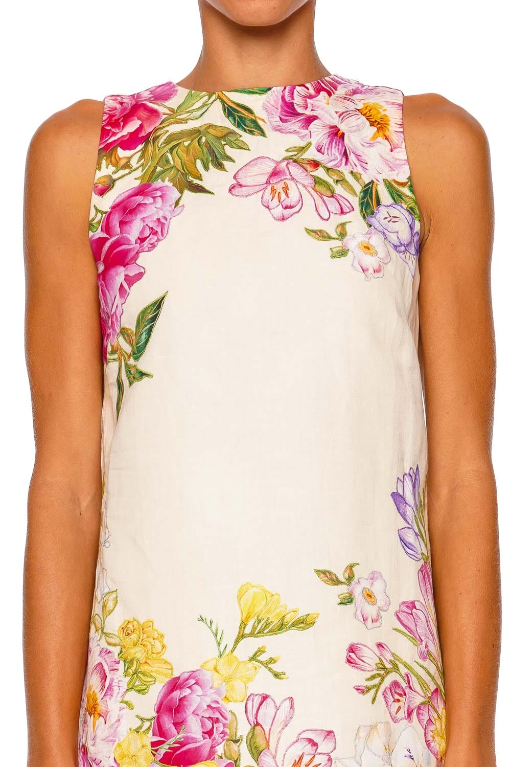 Hemant and Nandita Avya Multi Sleeveless Shift Mini Dress