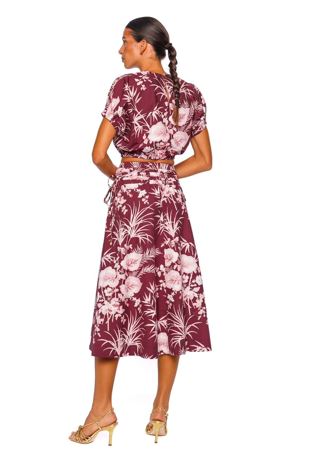 Cara Cara Meret Paradise Blush Floral Midi Skirt
