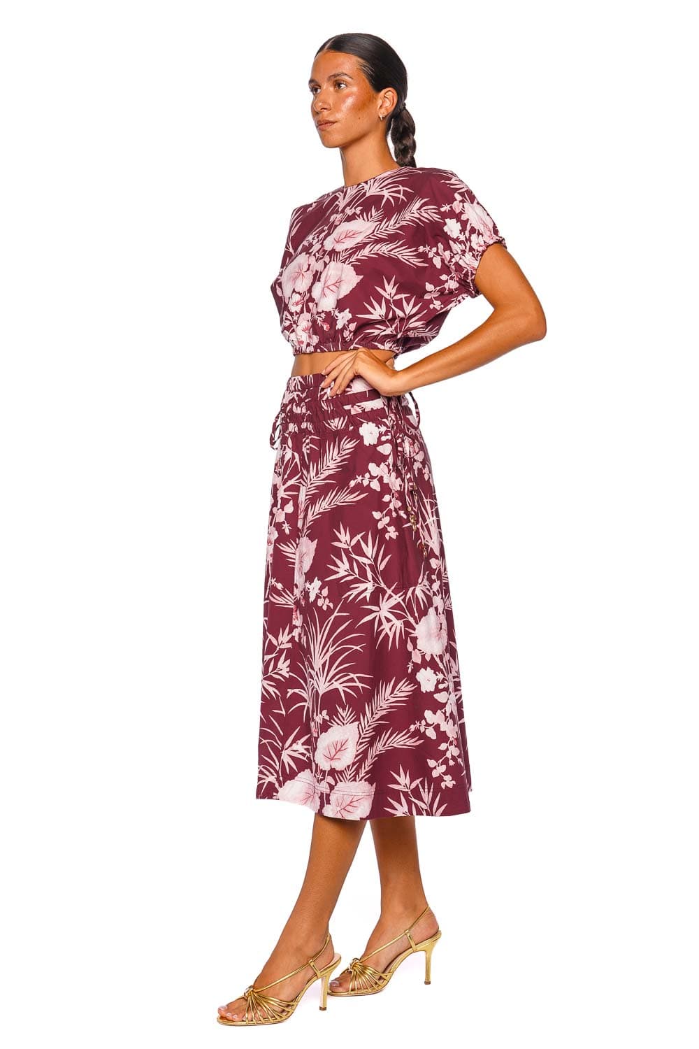 Cara Cara Bari Paradise Blush Short Sleeve Cropped Top