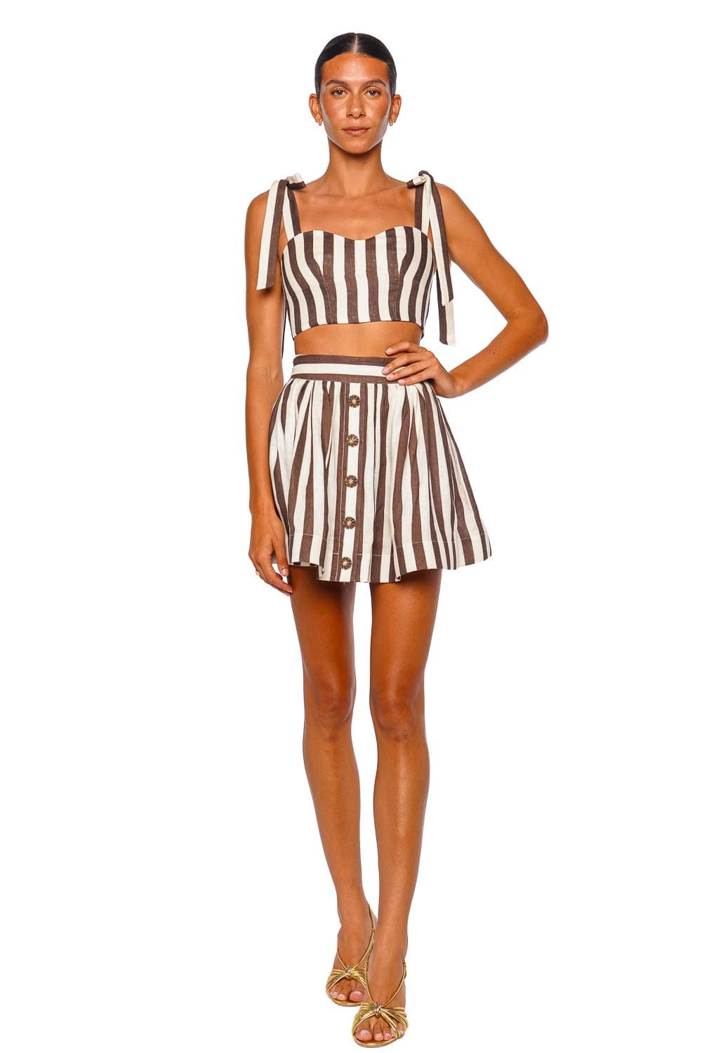 Procida Seaport Stripe Linen Maxi Skirt