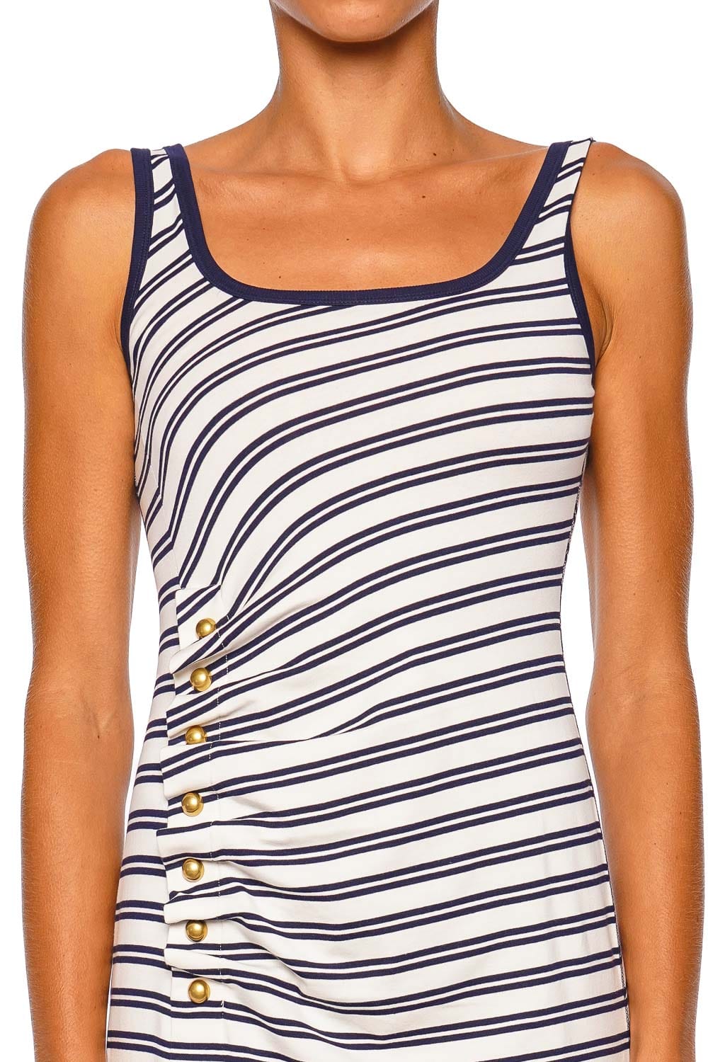 SIMKHAI Becker Midnight Stripe Jersey Midi Dress