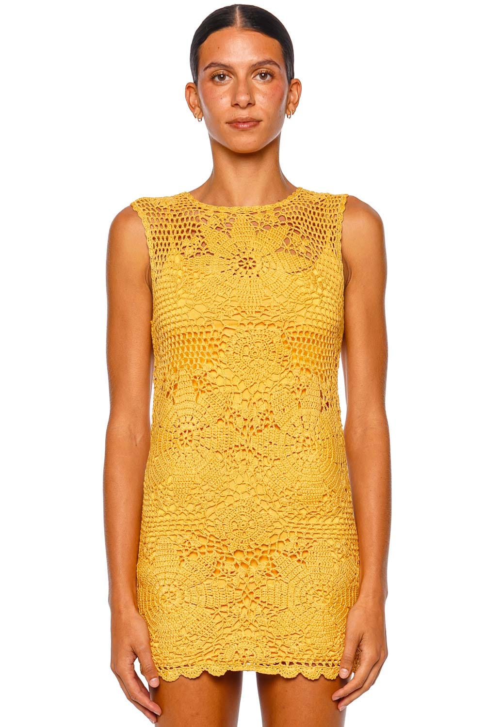 SIMKHAI Fynch Mango Sleeveless Crochet Mini Dress