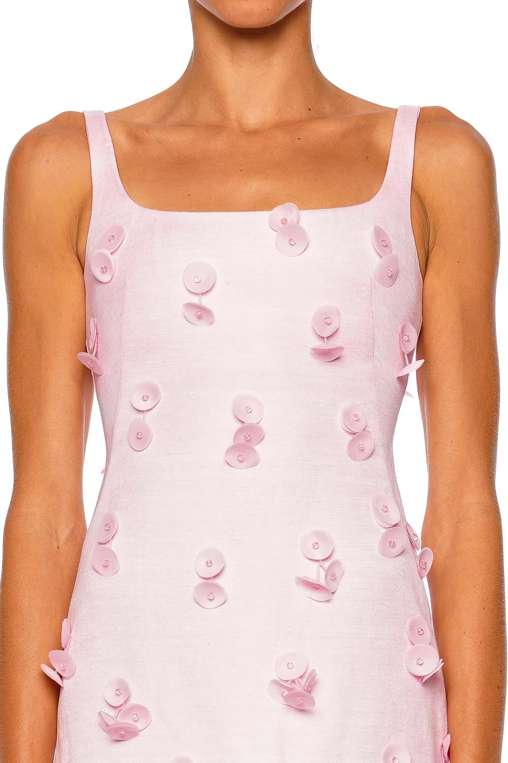 SIMKHAI Cailinn Tulip Embellished Sleeveless Mini Dress