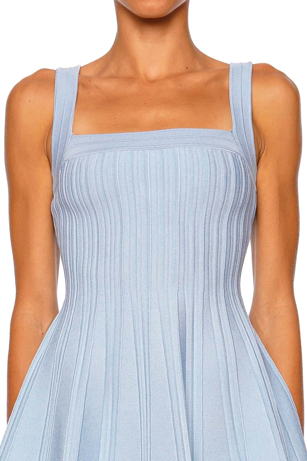 SIMKHAI Indie Knit Tidepool Blue Mini Dress with Wide Straps